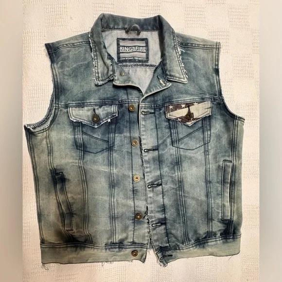 Ring of Fire Downtown Los Angeles Blue Stud
Biker Jean Vest - Picture 9 of 10